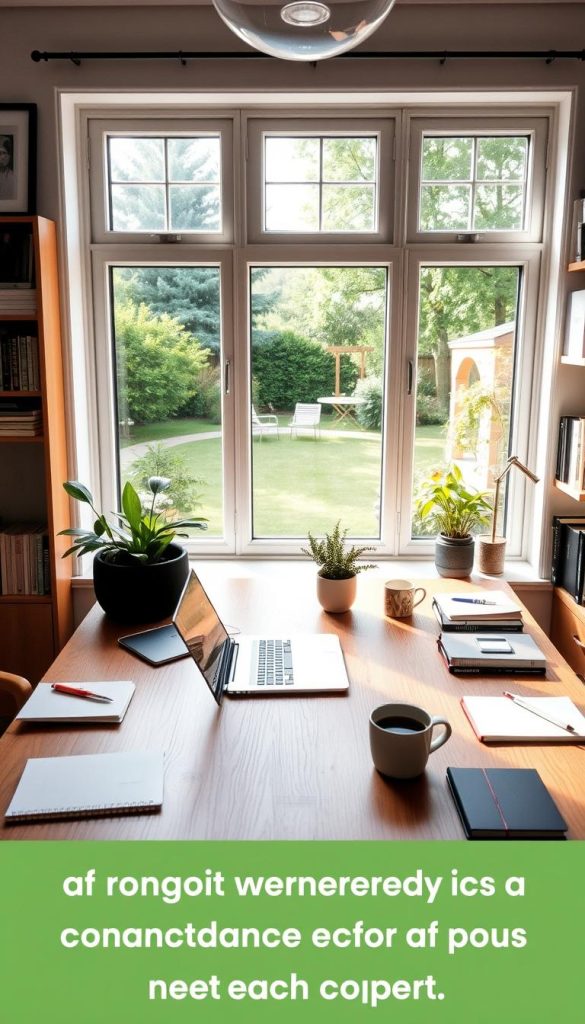 blogging desk home office setup