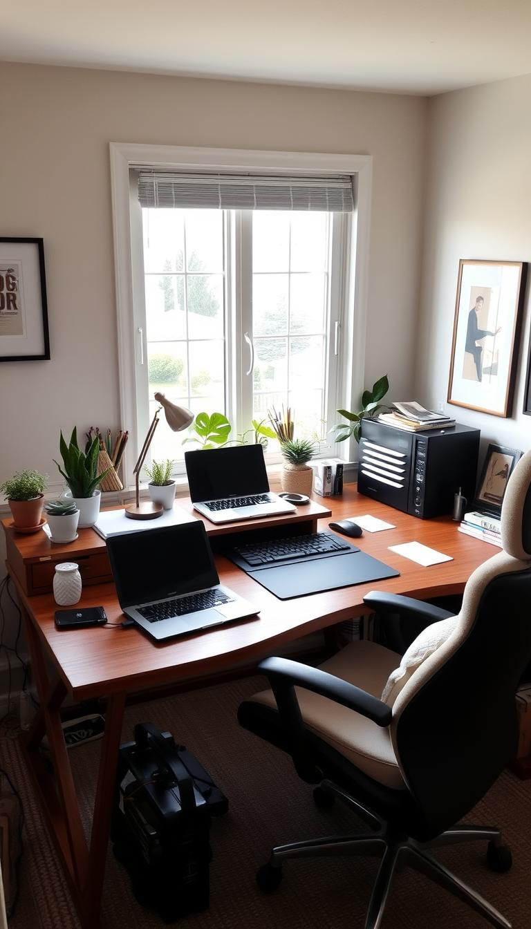 blogging desk home office setup