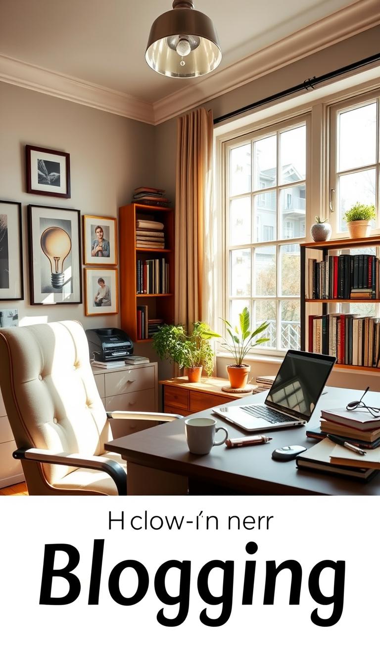 blogging efficiently in home office
