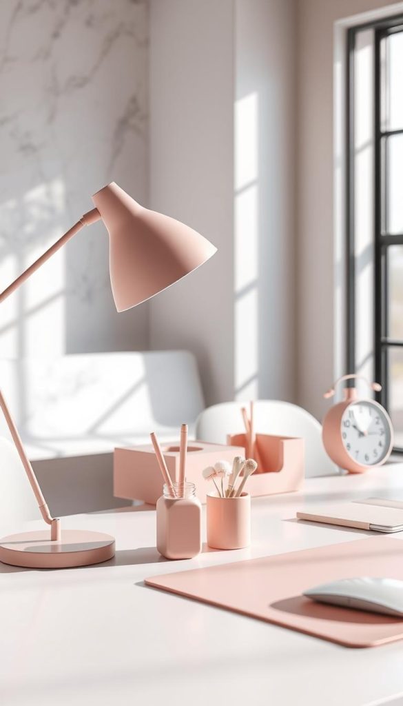 blush pink office accessories