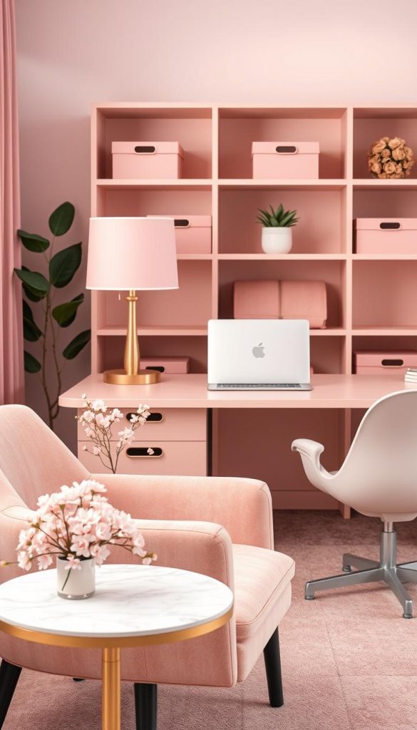 blush pink office accessories