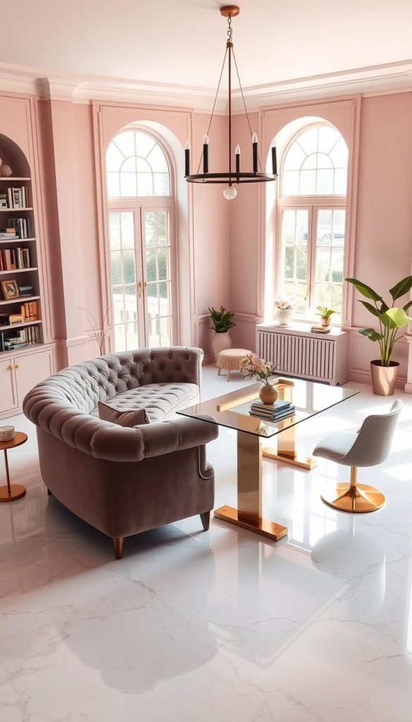 blush pink office furniture
