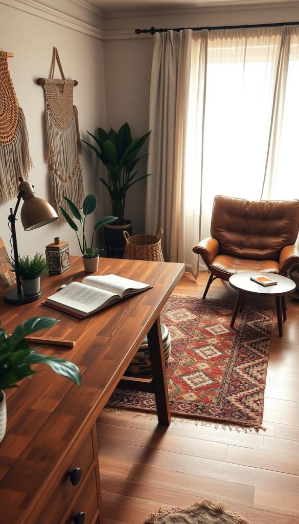 boho chic workspace colors