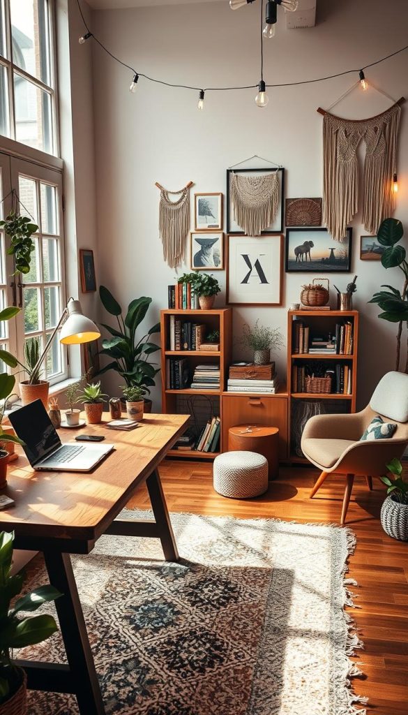 boho office layout