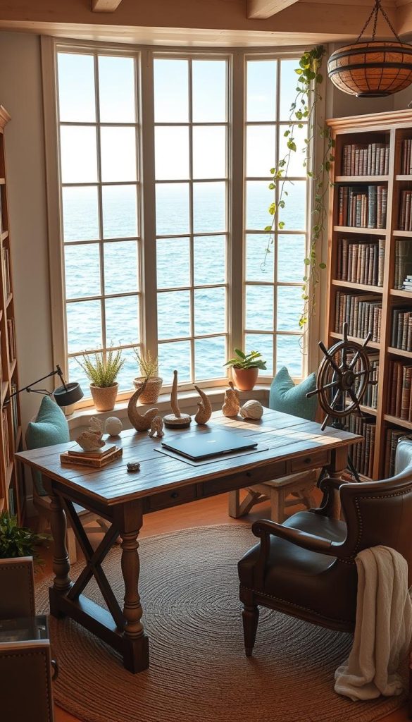 coastal-inspired workspace