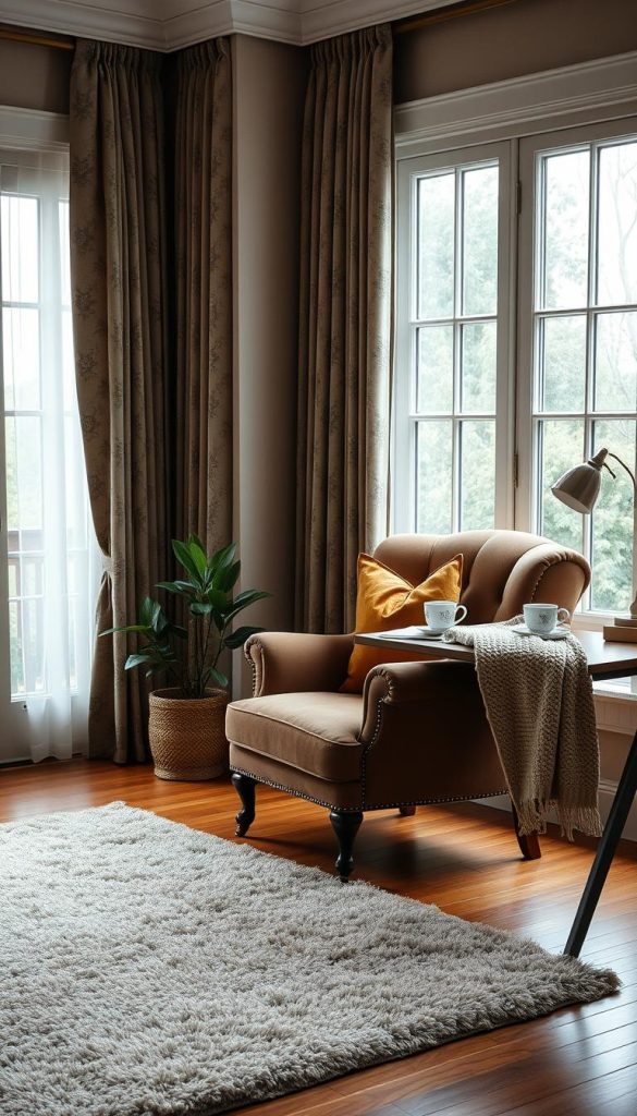 cozy home office textiles