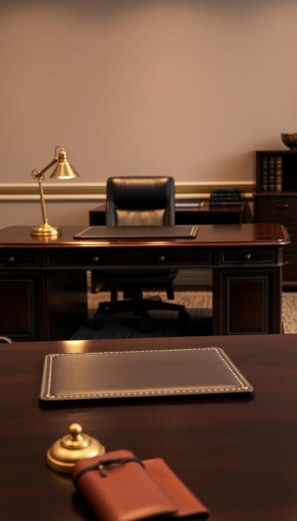 dark wood executive desk