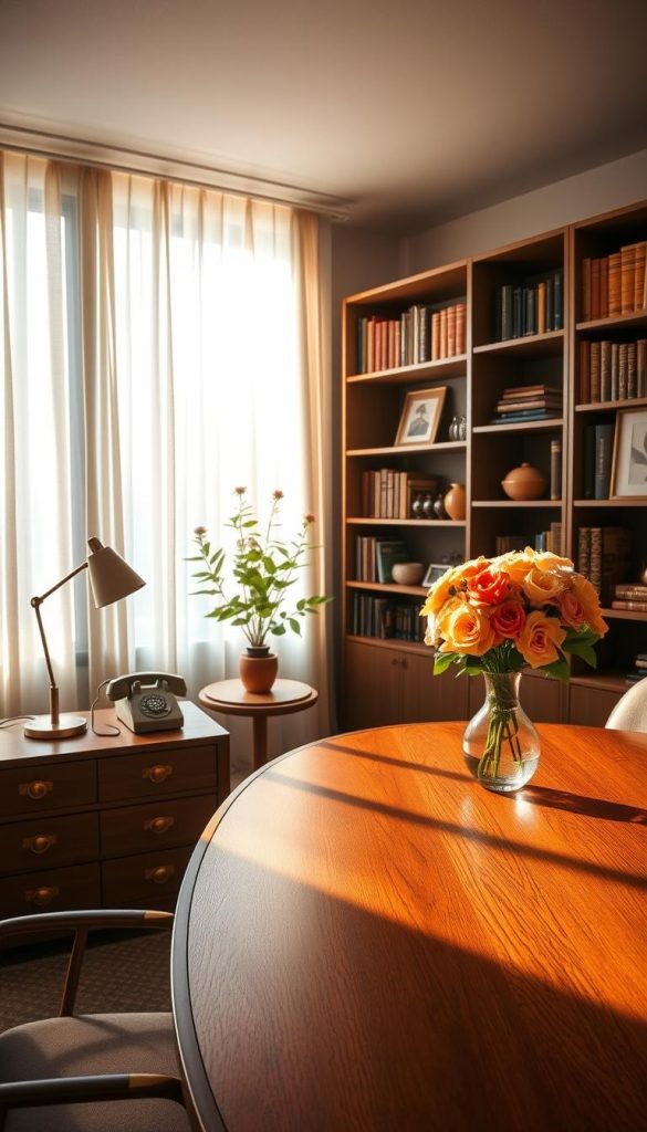 feminine mid-century office color palette