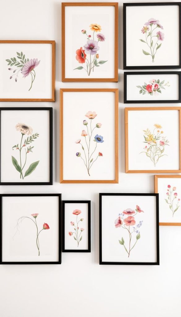 floral gallery wall ideas