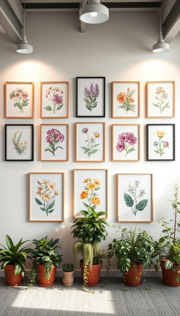 floral gallery wall layout plan