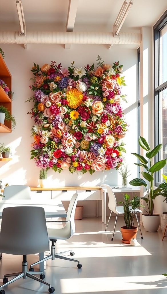 floral gallery wall office inspiration