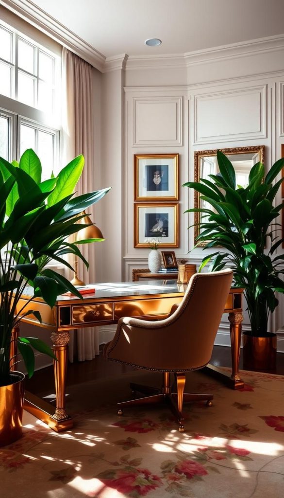 glamorous home office setup