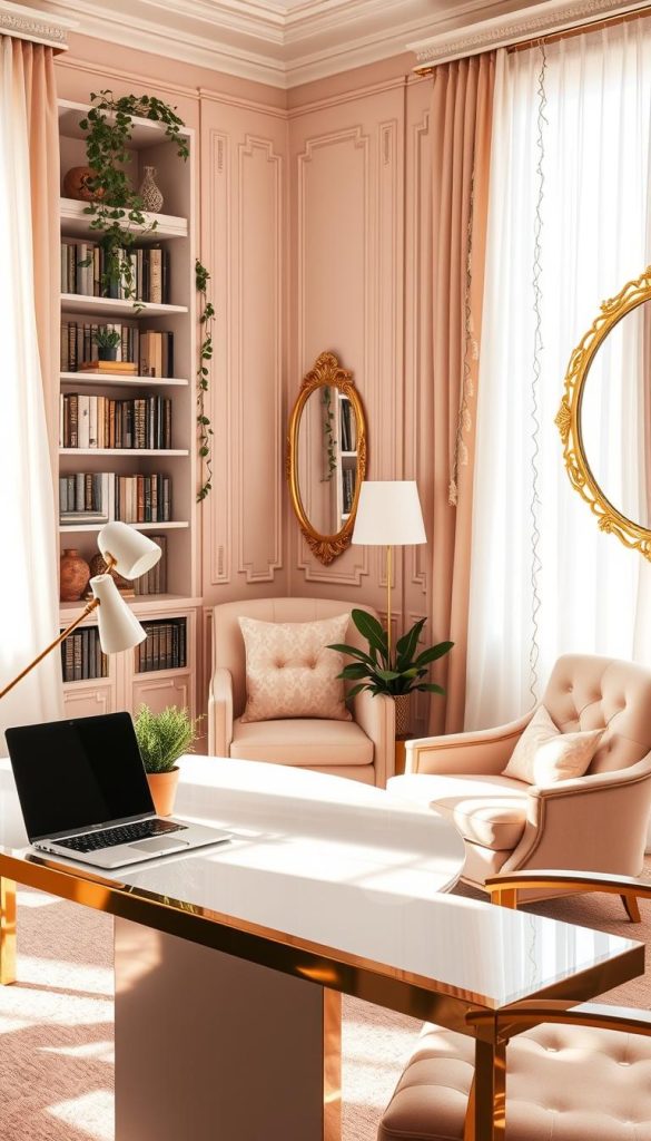 glamorous office makeover