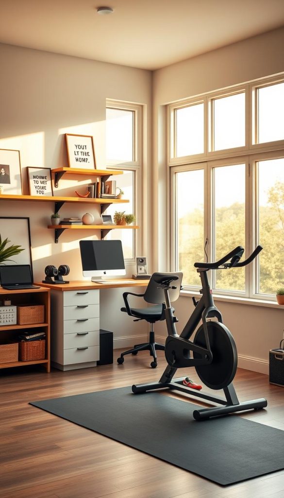 home office workout space