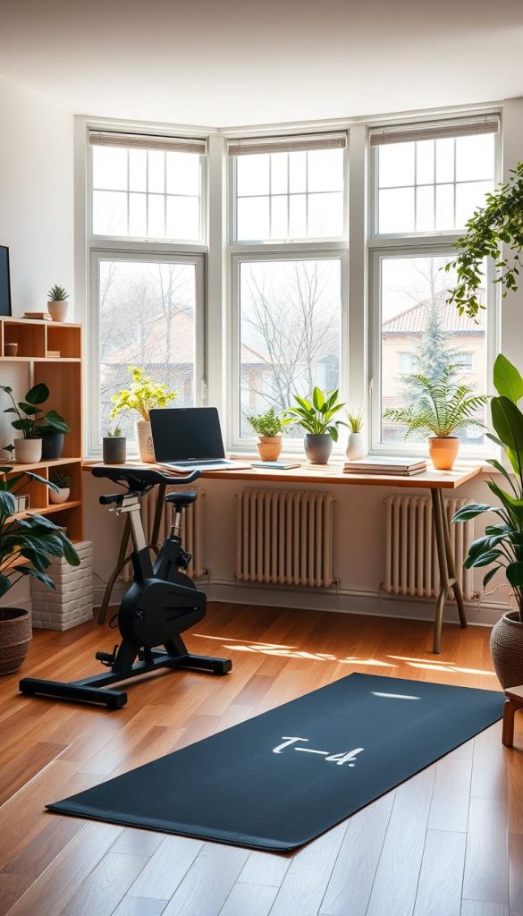 home office workout space