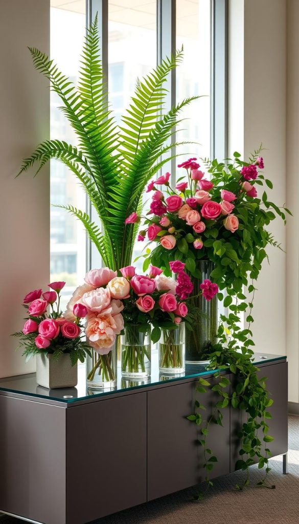 professional office floral decor