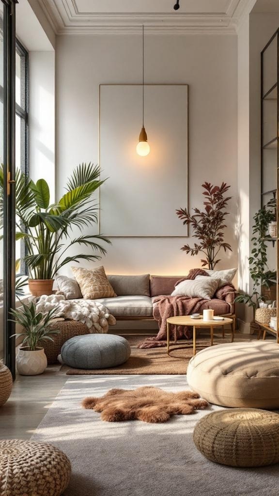 Cozy workspace with wooden walls, warm lighting, and comfortable seating, embodying autumn vibes.