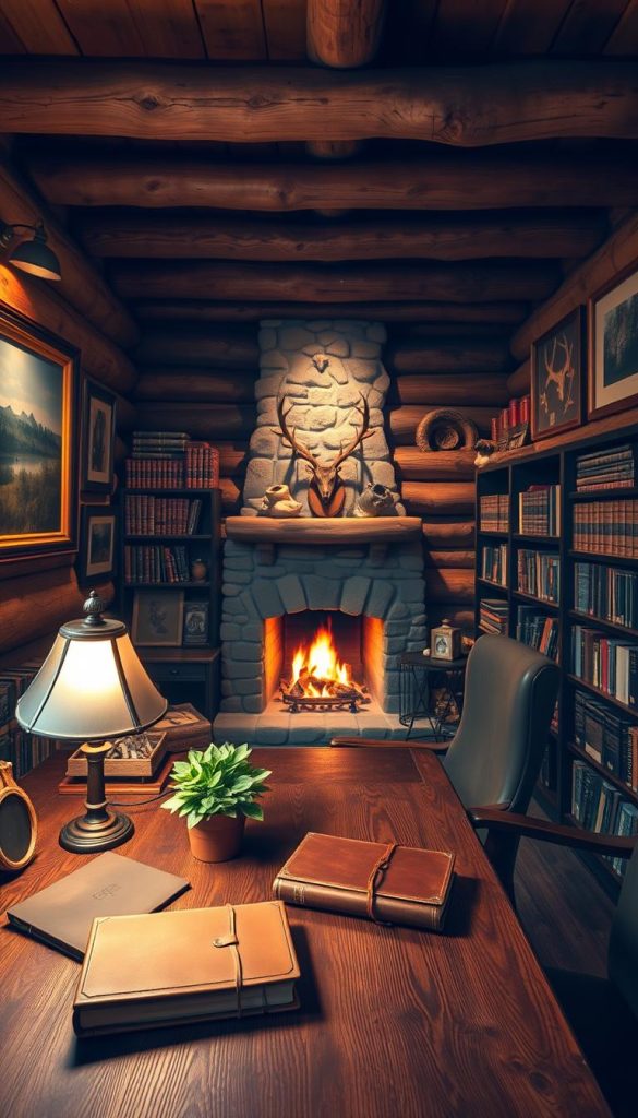 rustic cabin office decor