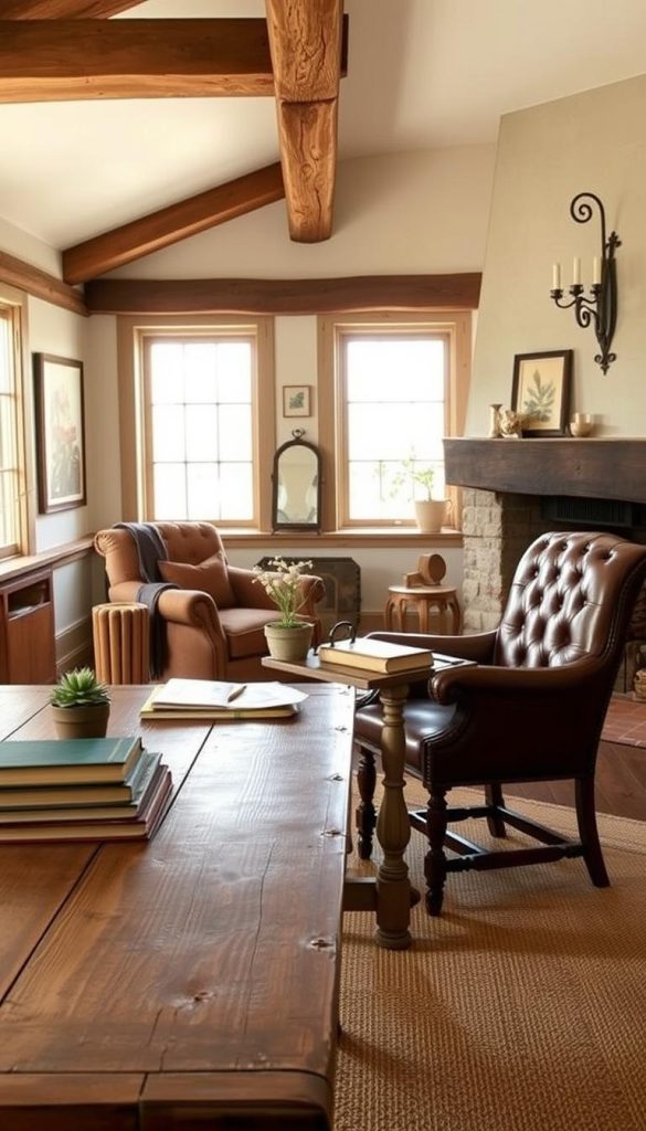 rustic home office decor