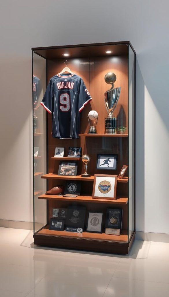 sports memorabilia display case