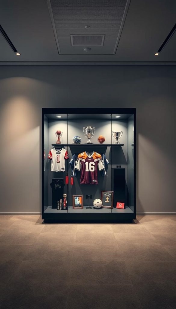 sports memorabilia display case