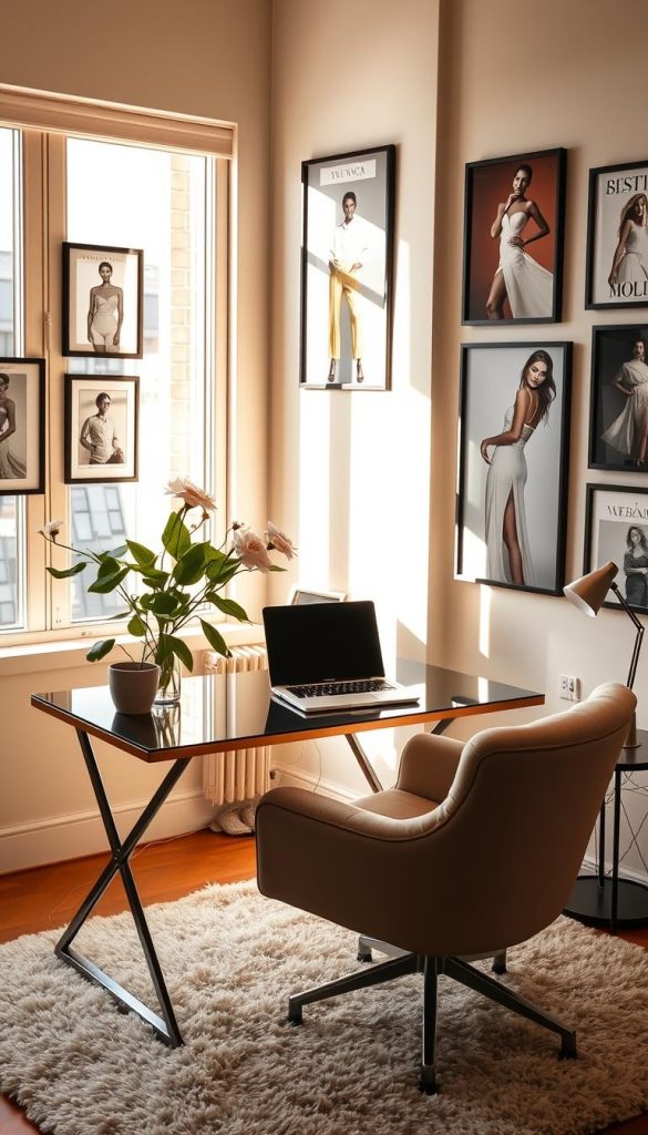stylish blogger home office
