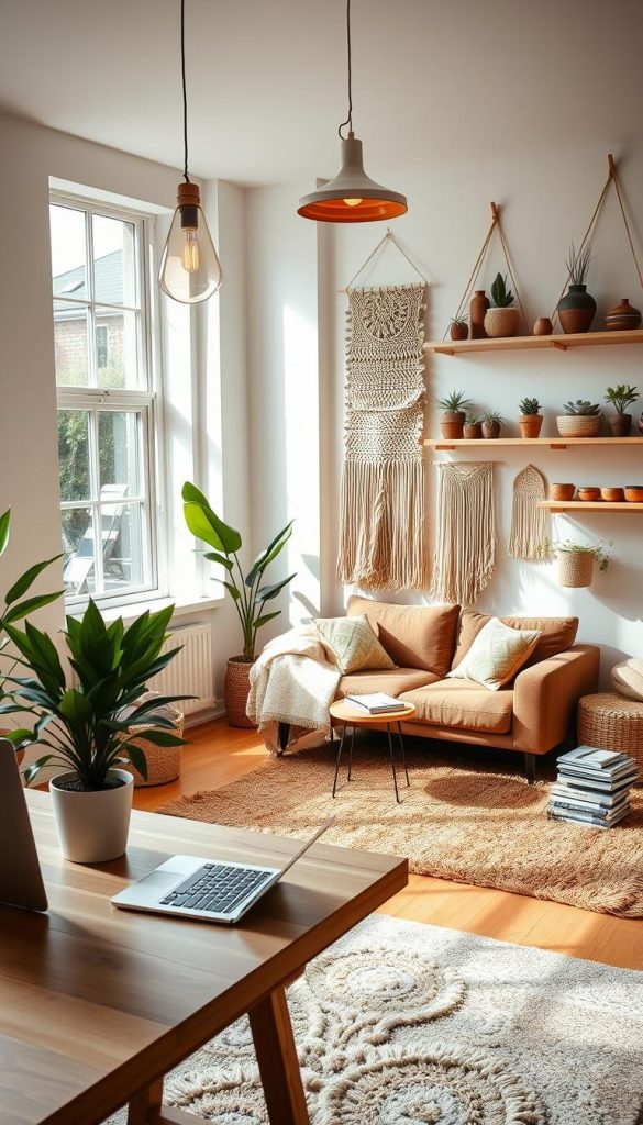 sustainable boho office design