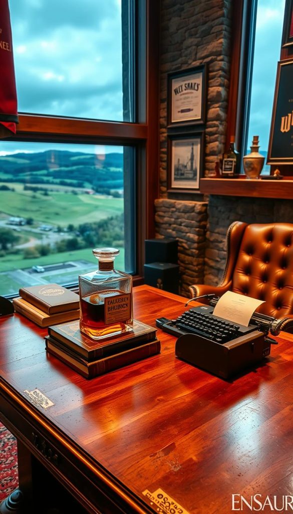 whiskey-themed office decor
