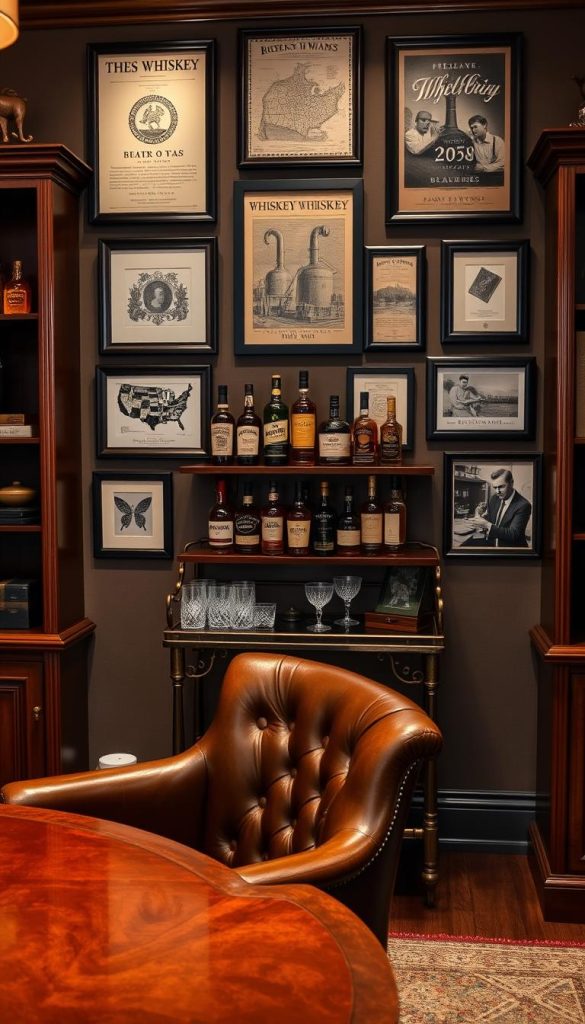 whiskey-themed office decor