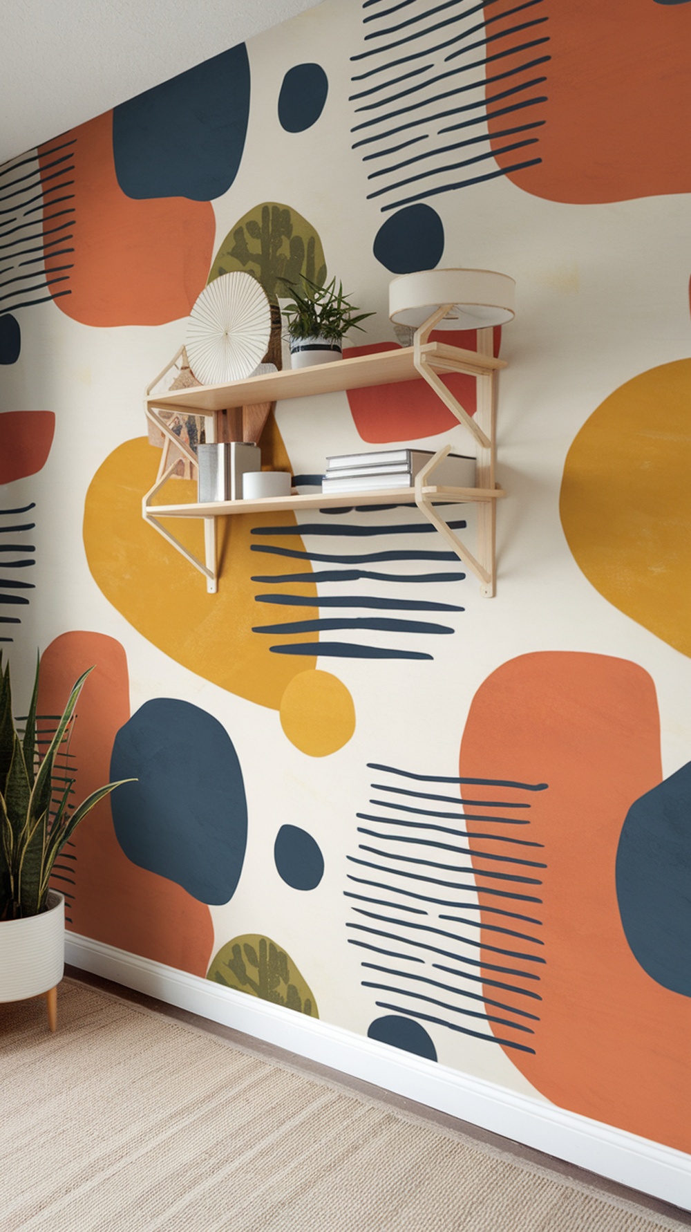 Abstract wallpaper background with vibrant colors and bold shapes