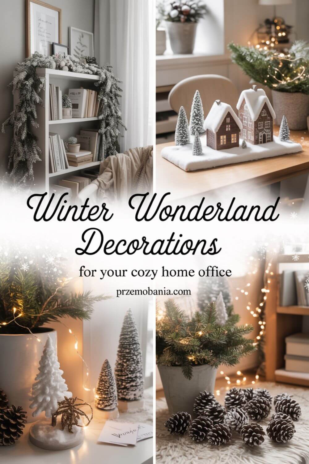 Home Office with Winter Wonderland Decorations