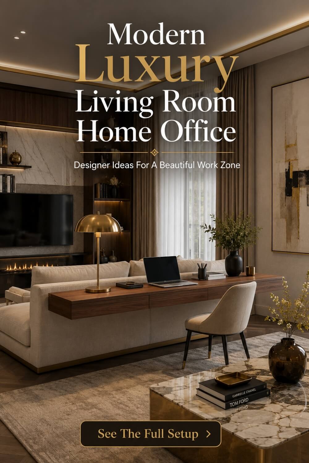 Modern Luxury Living Room Home Office 6