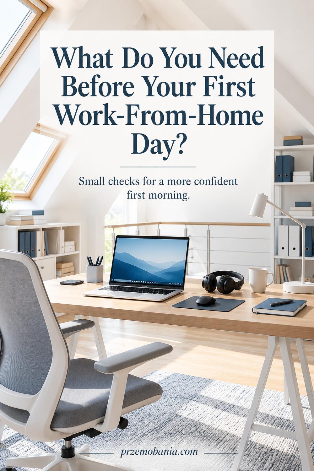 What Do You Need Before Your First Work-From-Home Day? a light-filled attic workspace.