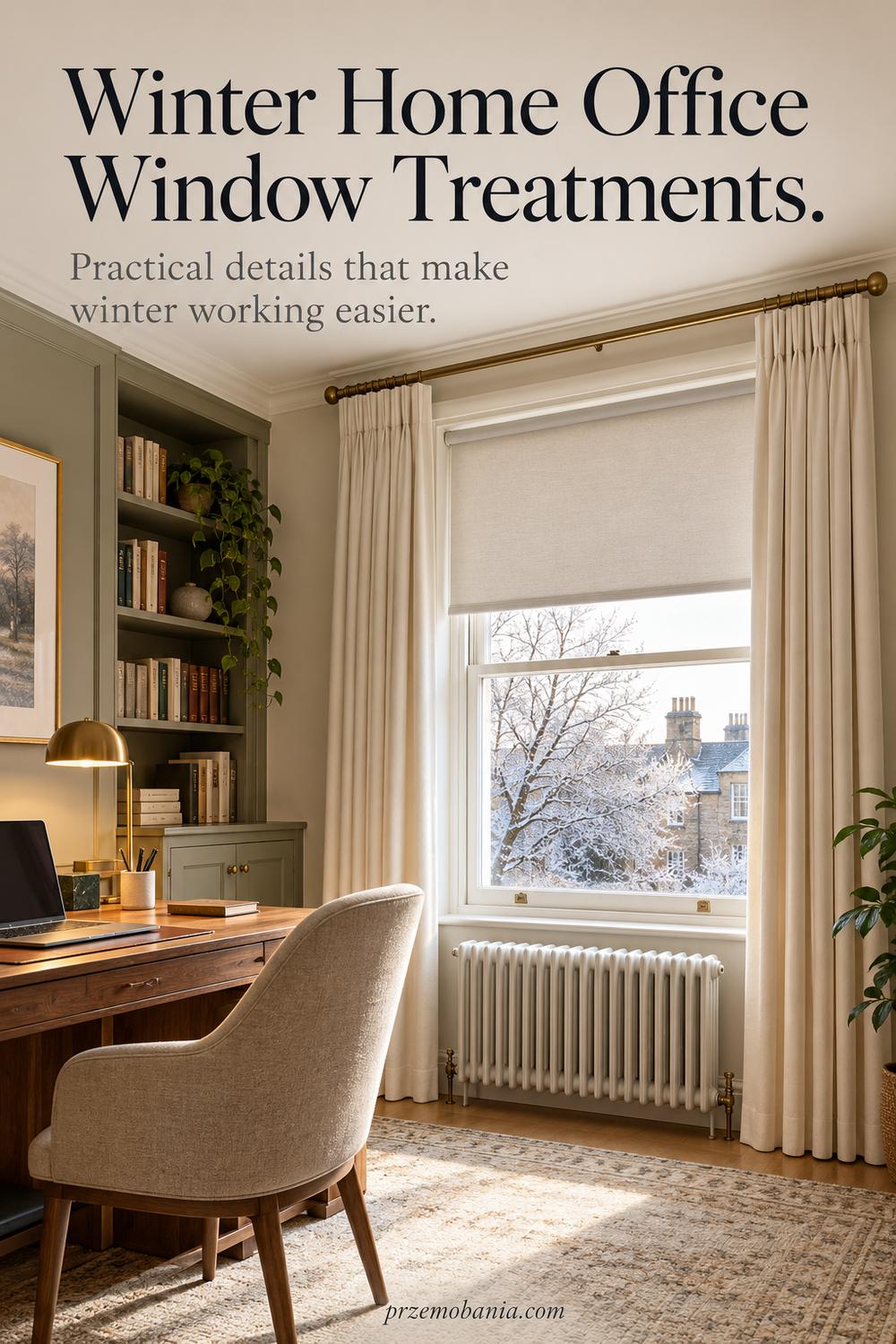 Winter Home Office Window Treatments