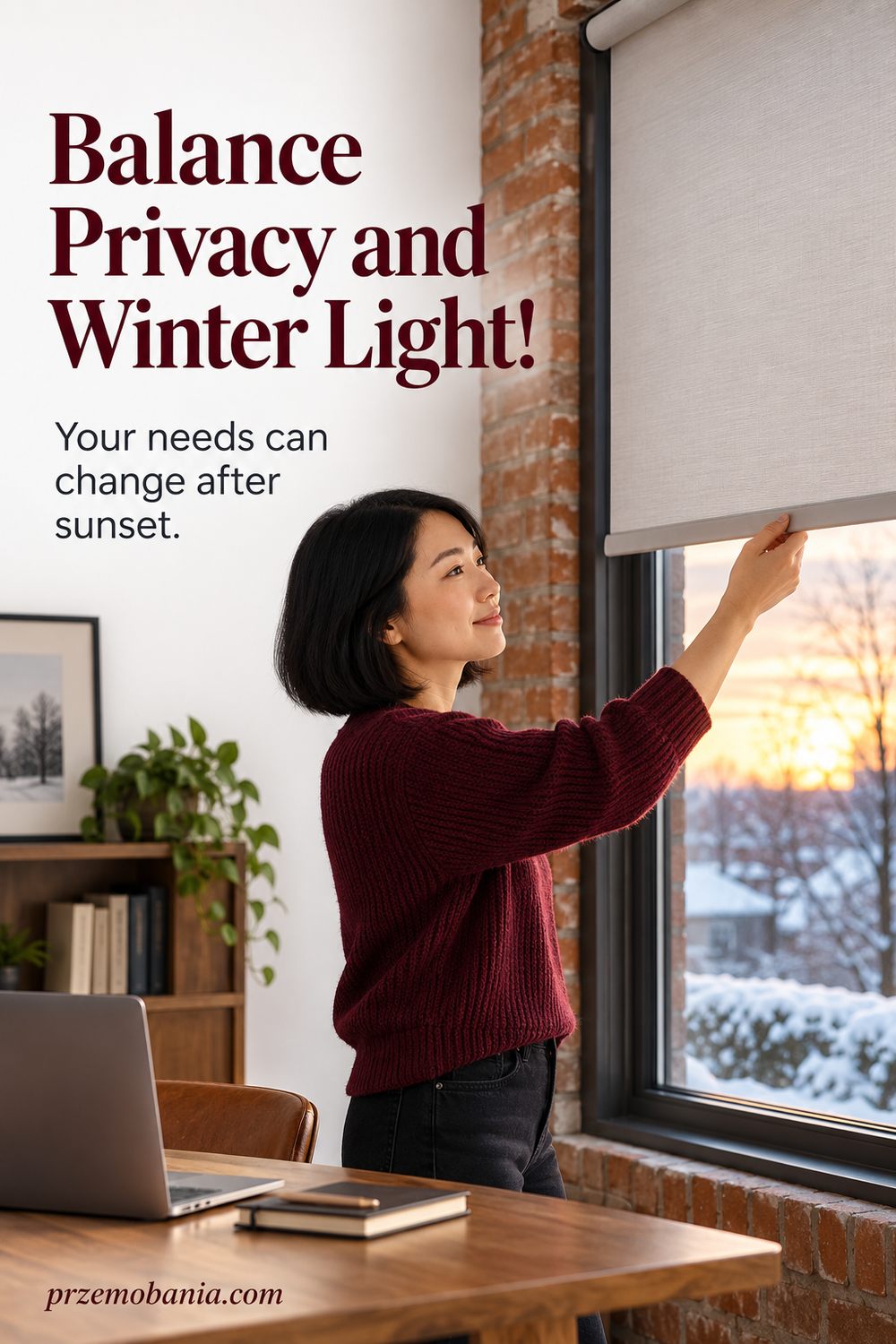 Winter Home Office Window Treatments