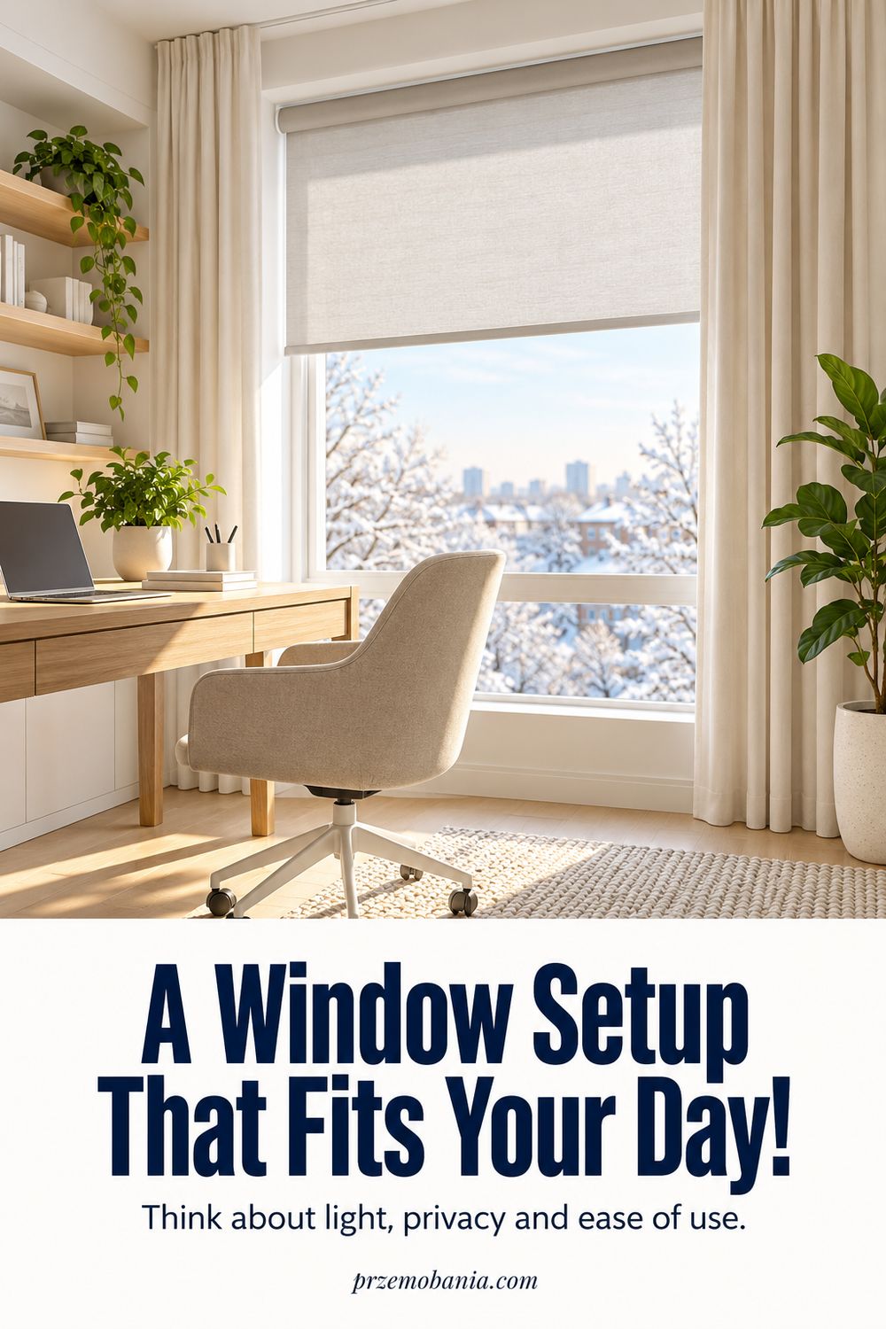 Winter Home Office Window Treatments